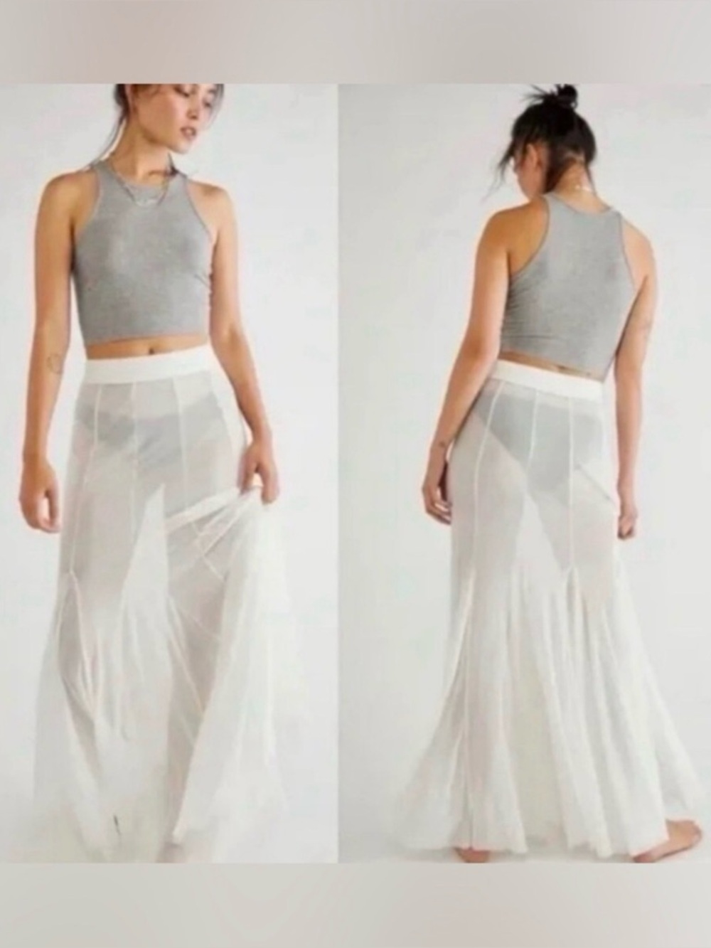 Free People Godet Girl Half Slip in Ivory Size XL